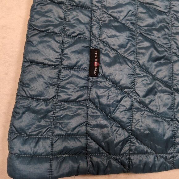 The North Face Womens XS Thermoball Teal Blue Puffer Vest Pockets Eco Insulated - Picture 8 of 14